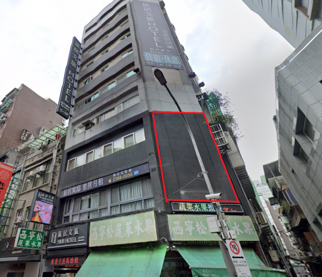 西門町顯眼2樓戶外廣告牆
